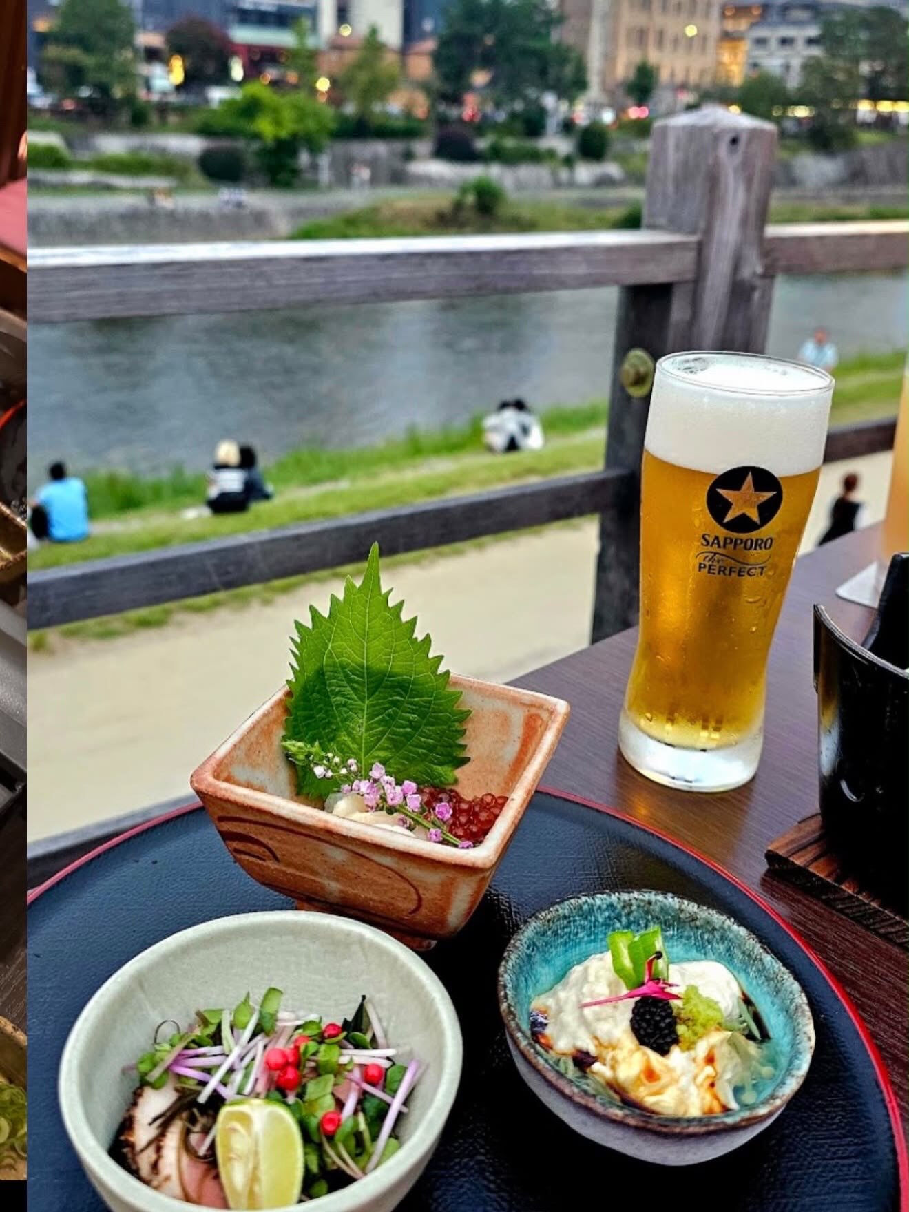 鴨川を眺めながら、